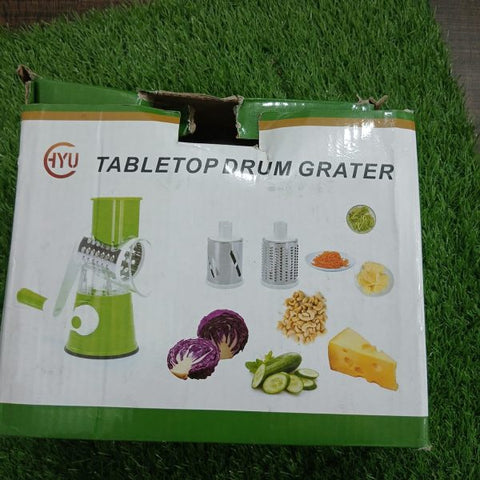 Tabletop Drum Grater | Manual Vegetable Cutter Slicer & Grater | Multi-functional Kitchen Gadget ( Random Color )